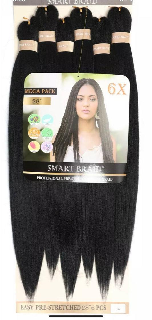 Smart Braids 28 Inch, Pack of 6 - Colour 1B