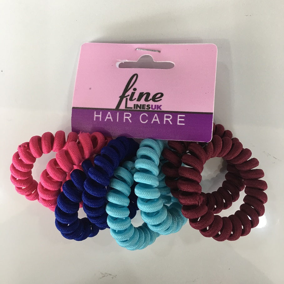 5 pack spiral bobbles Spiral hair ties pack 6cm hair bobbles Elastic spiral hair bands Assorted color spiral bobbles Spiral hair accessories Small spiral hair ties Spiral hair elastics Multi-pack spiral bobbles Stretchy spiral hair bands