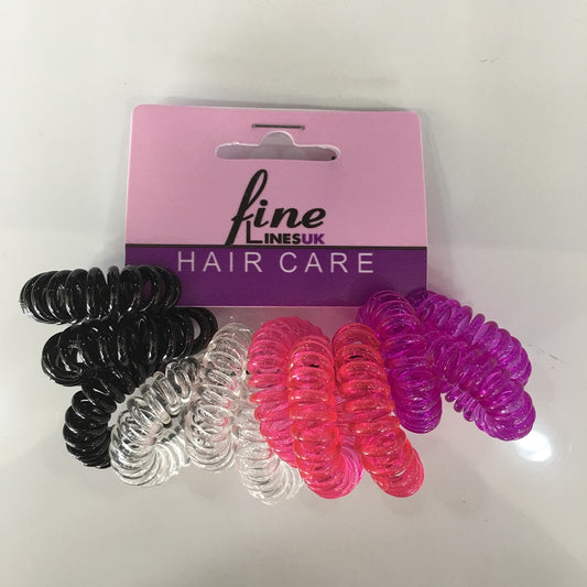 Spiral hair ties Assorted color bobbles Hair accessories Spiral ponytail holders No-tangle hair ties Elastic hair bobbles Multi-color hair ties Spiral hair bands Pack of 12 hair ties Stretchy hair bobbles