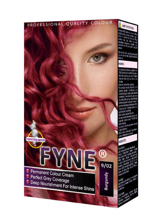 Experience sublime care with Fyne Hair Dye in Burgundy. This intensive hair dye provides vibrant, long-lasting color, ensuring your hair looks professionally colored and deeply nourished. Perfect for achieving a rich, burgundy hue.